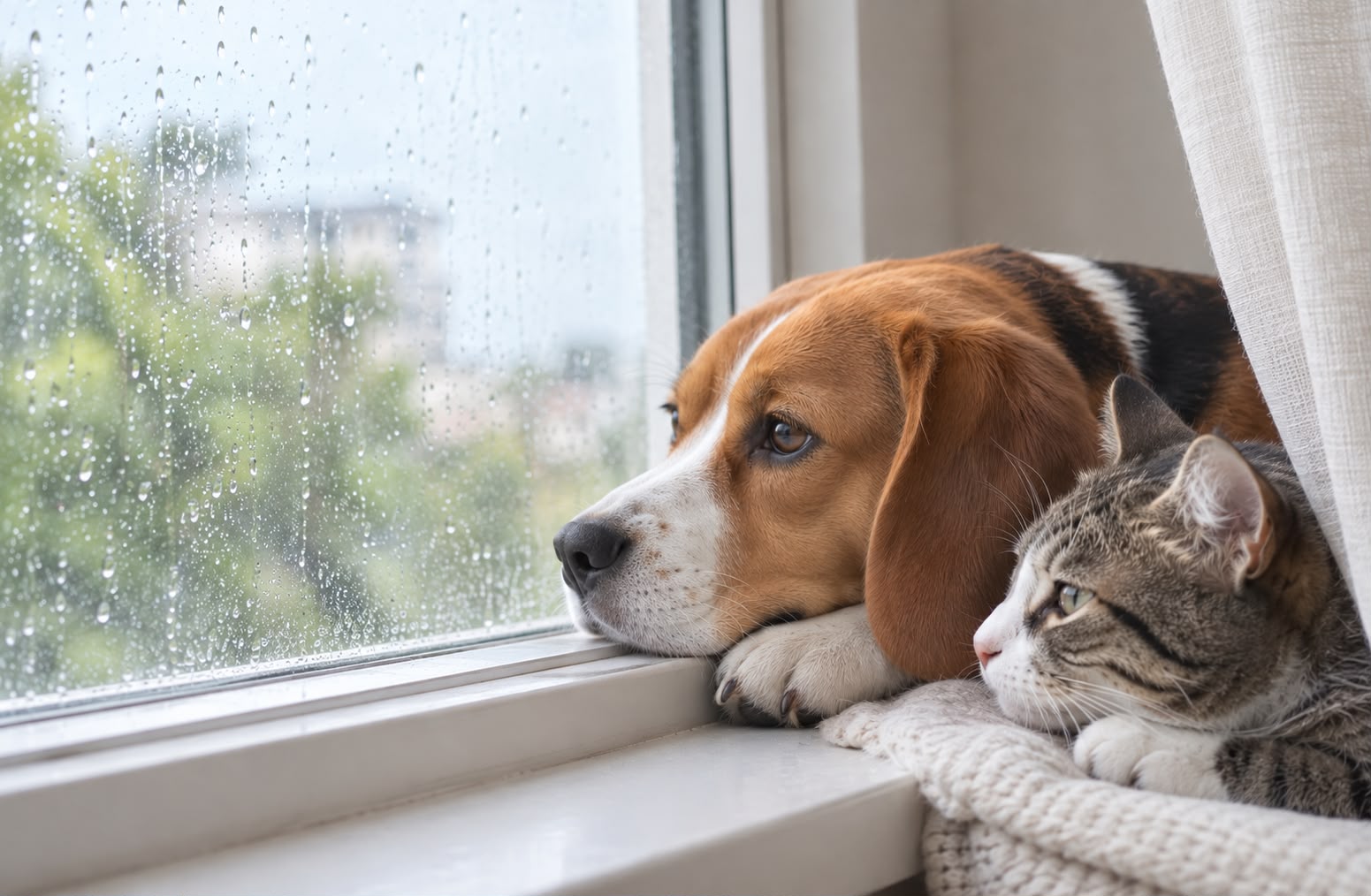 Signs of stress and anxiety in cats and dogs, with tips for pet parents to help their pets feel calm and safe.