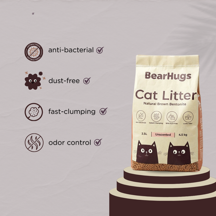 BearHugs Unscented Natural Brown Bentonite Cat Litter