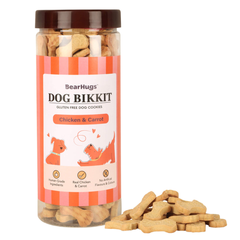 BearHugs 500gm Dog Bikkit Gluten Free Dog Cookies - Chicken and Carrot Biscuits