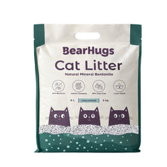 BearHugs Bentonite Clumping Cat Litter - Unscented 5 KG (6L) (Pack of 1)