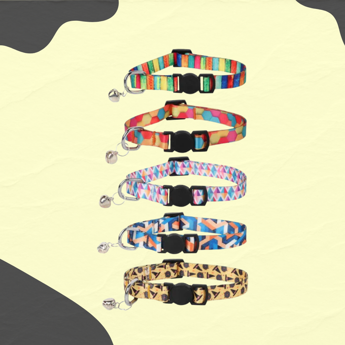 BearHugs Cat Collar with Bell - Assorted Colours - 1 Pc