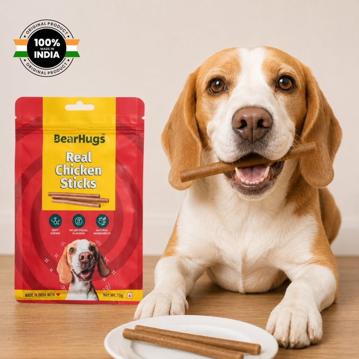 BearHugs Soft & Chewy Sticks Real Chicken Treat for Dogs - 70gm
