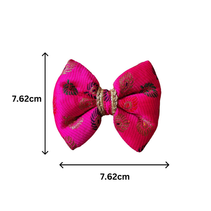 BearHugs Adjustable Festive Pink Bow Tie for Pets