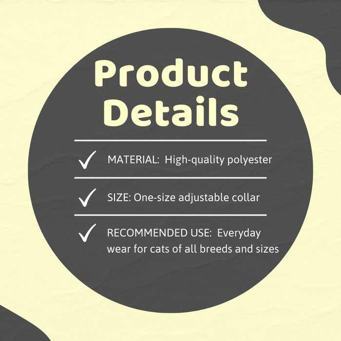 BearHugs Cat Collar with Bell - Assorted Colours - 1 Pc