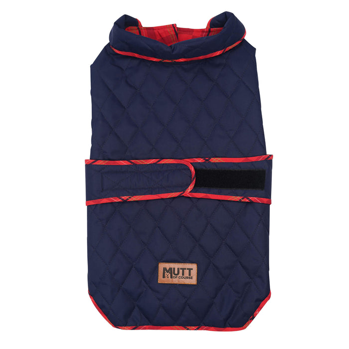 Mutt of Course Quilted Blue Winter Jackets For Dog