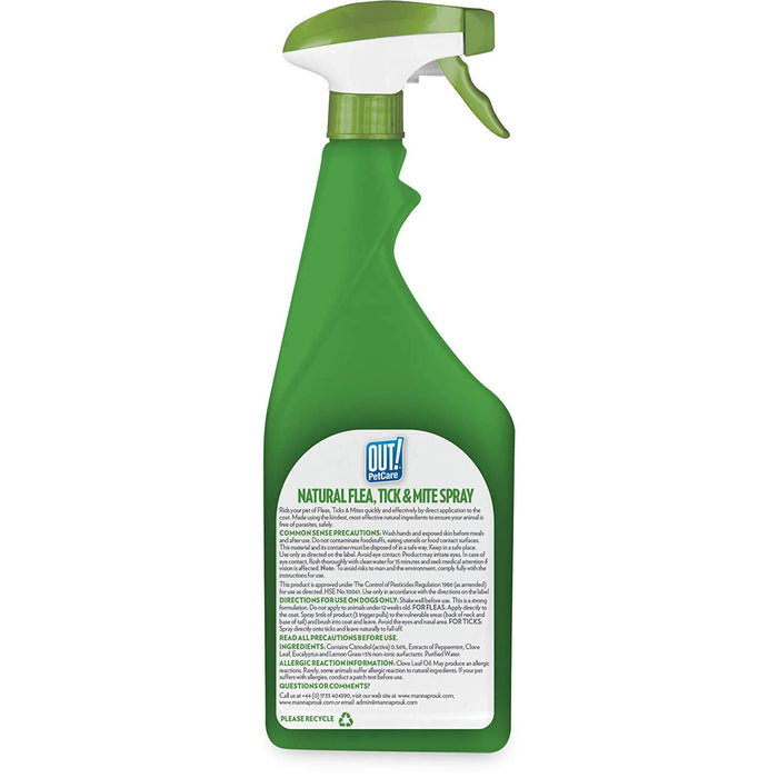 OUT! Natural Flea & Tick Spray - 500 ml