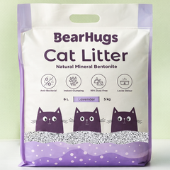 BearHugs Bentonite Clumping Cat Litter - Lavender Scented 5 KG (6L) (Pack of 1)