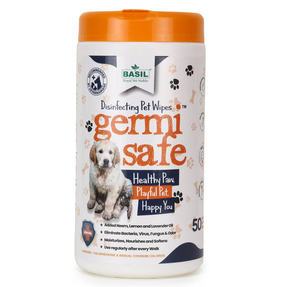 Buy Basil Germisafe Disinfecting Wipes Grooming Dogs Product