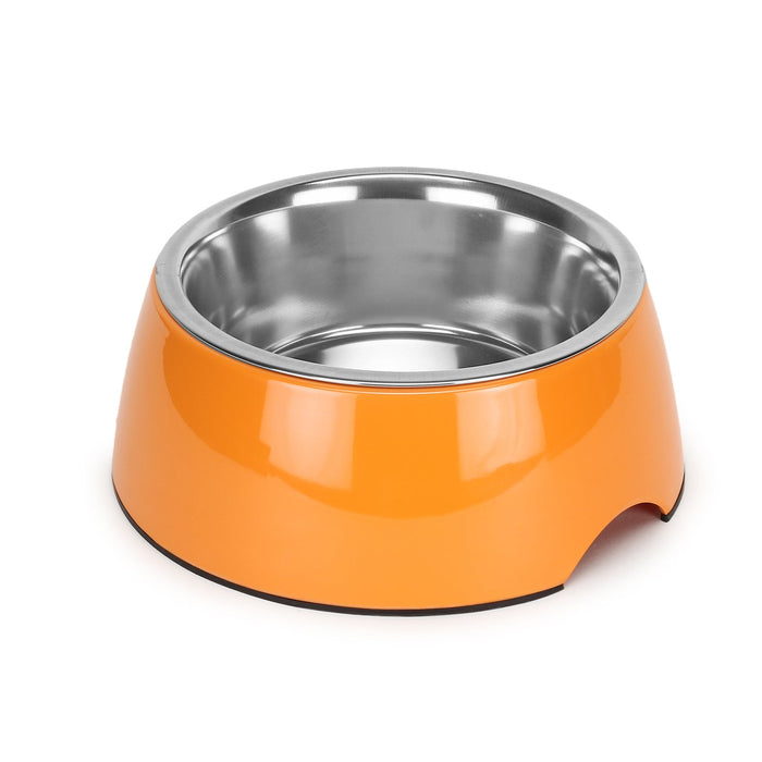 Basil Dog Bowl Melamine Solid Color Orange