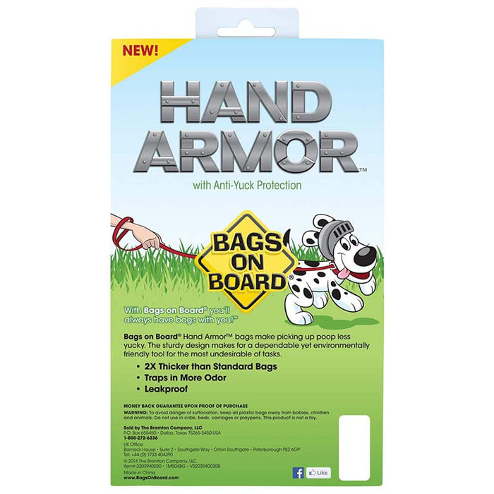 Bags On Board Hand Armor 2X Extra Thick Pick-Up Bags, 100 Handle-Tie Bags