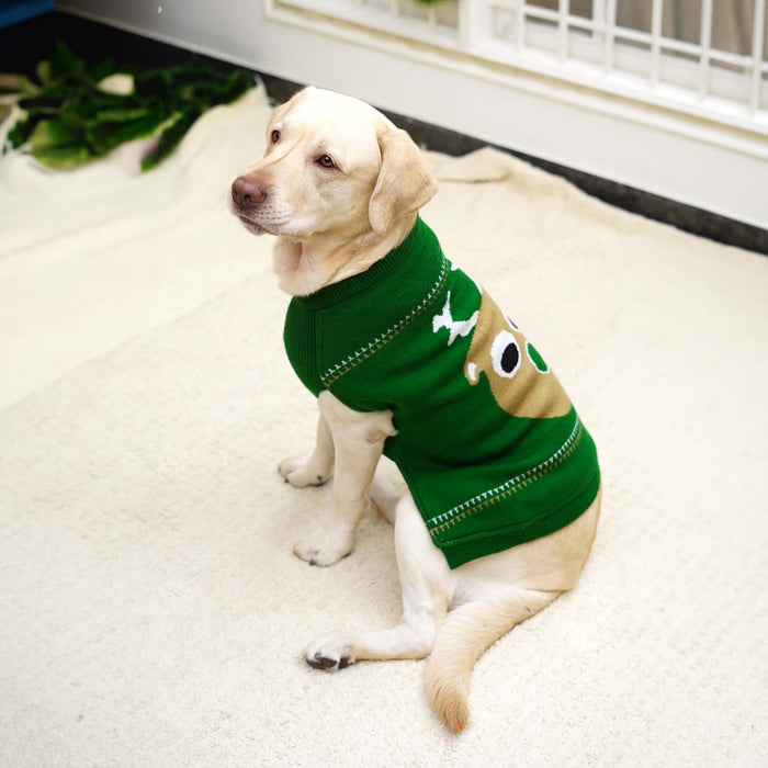 Bearhugs Christmas Reindeer Print Dog Sweater