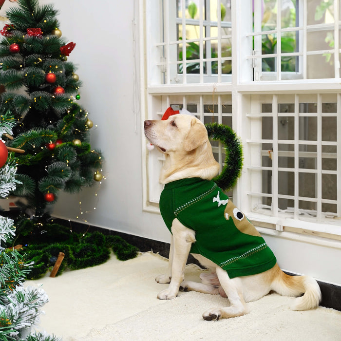 Bearhugs Christmas Reindeer Print Dog Sweater