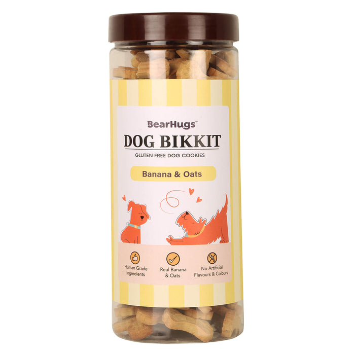 BearHugs 500gm Dog Bikkit Gluten Free Dog Cookies - Banana and Oats