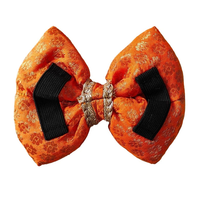 BearHugs Adjustable Festive Orange Bow Tie for Pets