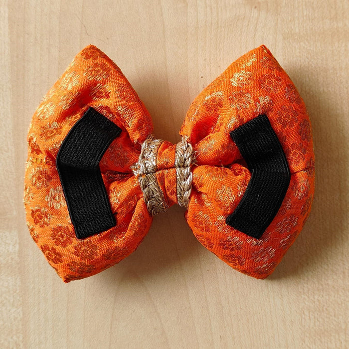 BearHugs Adjustable Festive Orange Bow Tie for Pets