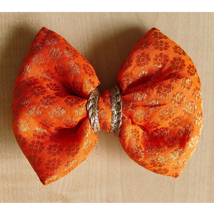 BearHugs Adjustable Festive Orange Bow Tie for Pets