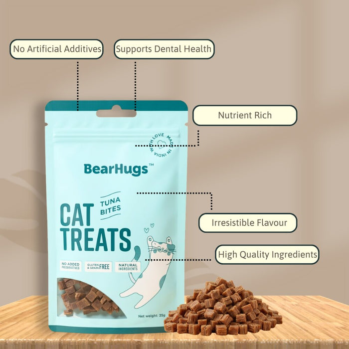 BearHugs Tuna Bites Gluten and Grain Free Treats for Cats - 35g
