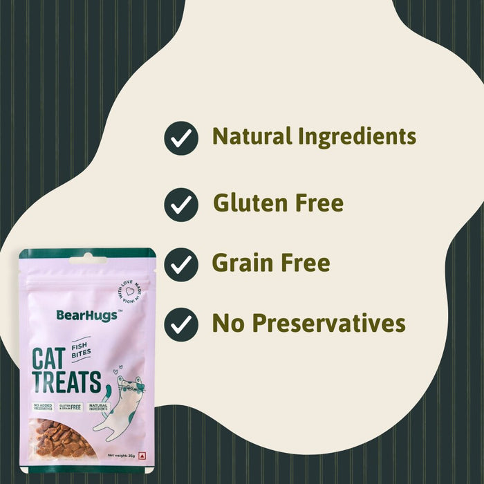 BearHugs Fish Bites Gluten and Grain Free Treats for Cats