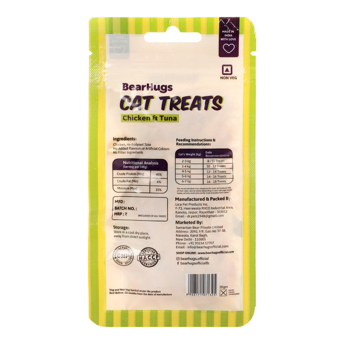 BearHugs Chicken & Tuna Non Veg Cat Treats - 35gm