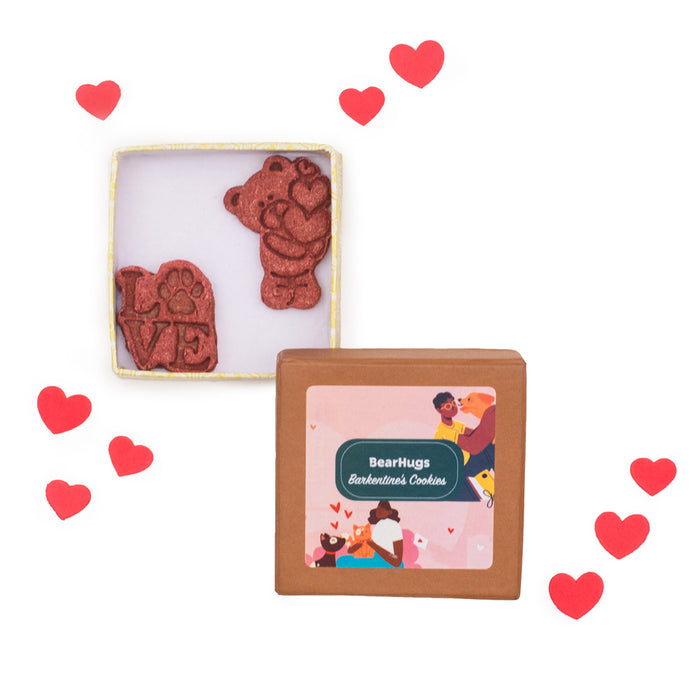 BearHugs Valentine's Themed Cookie for Dogs - Pack of 2 (Non Veg)