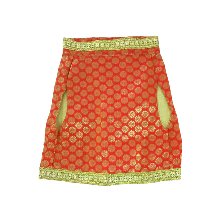 Bearhugs Golden & Maroon Lehenga For Dog