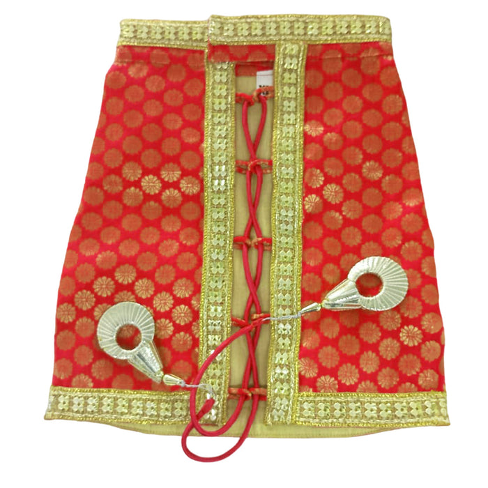 Bearhugs Golden & Maroon Lehenga For Dog