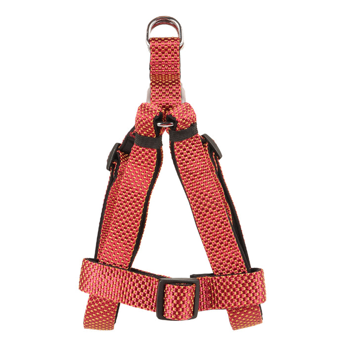 BearHugs Essential Padded with Lock Adjustable Step in Harness for Dog - Red/Black