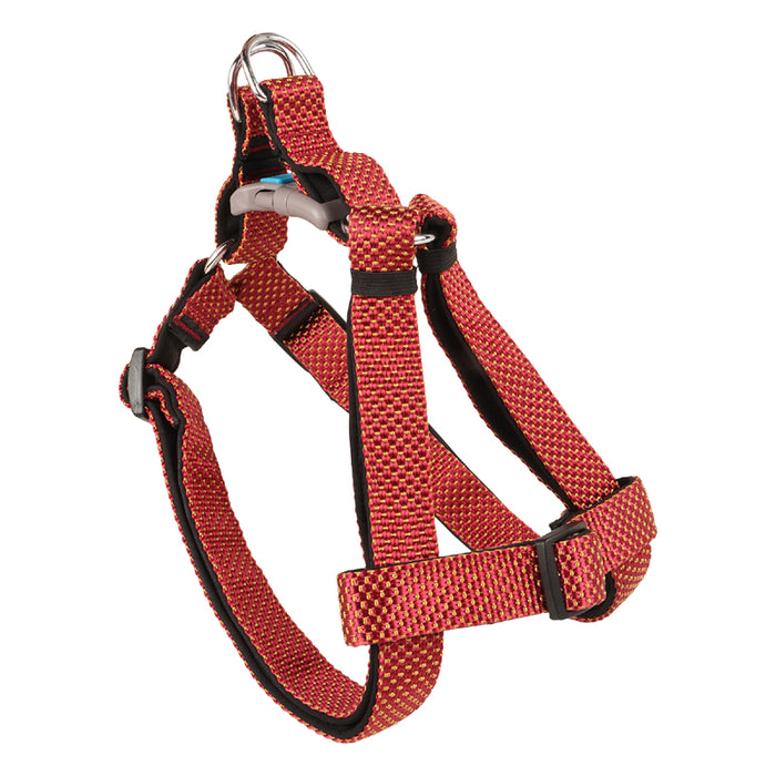 BearHugs Essential Padded with Lock Adjustable Step in Harness for Dog - Red/Black