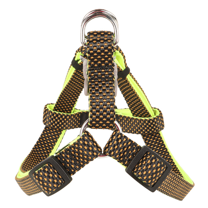 BearHugs Essential Padded with Lock Adjustable Step in Harness for Dog - Black/Lime