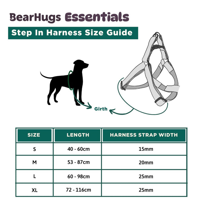 BearHugs Essential Padded with Lock Adjustable Step in Harness for Dog - Red/Black