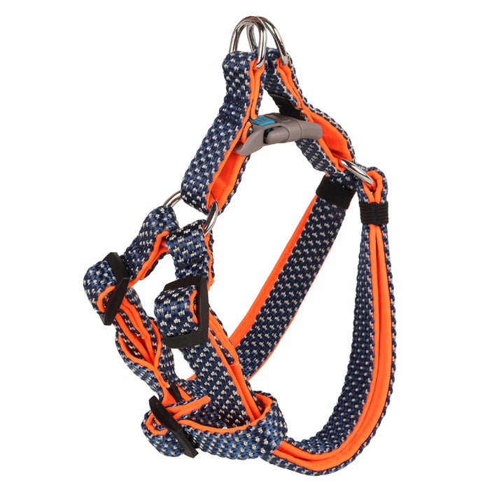 BearHugs Essential Padded with Lock Adjustable Step in Harness for Dog - Blue/Orange