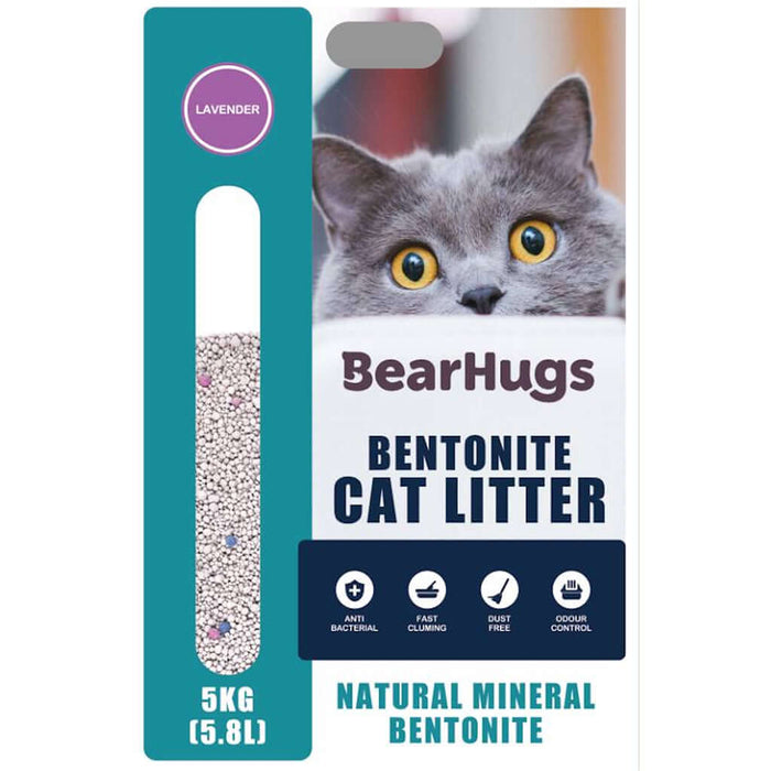 Bearhugs Lavender Scented Quick and hard Clumping Cat Kitten Litter - 5.8 Litre (Pack of 1)