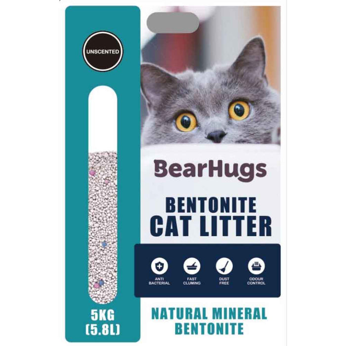 Bearhugs Bentonite Clumping Cat Litter Sand for Cats and Kittens-Unscented - 5.8 Litres (Pack of 1)