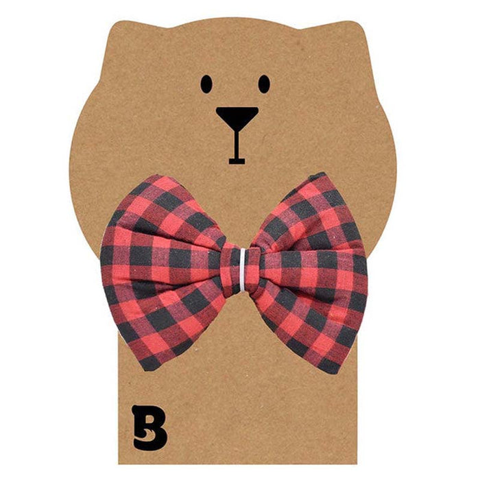 BearHugs Red & Black Chequered Bow Tie