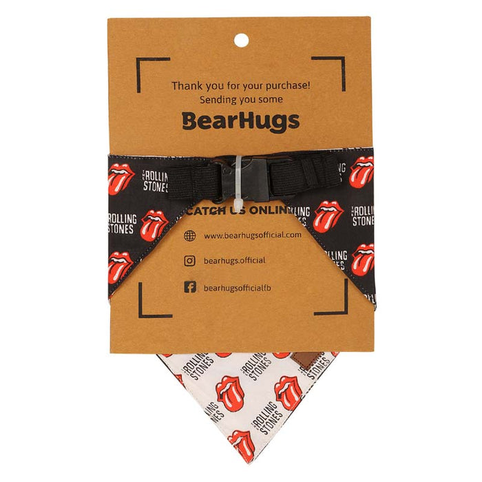 BearHugs Reversible Rolling Stones White & Black Bandana