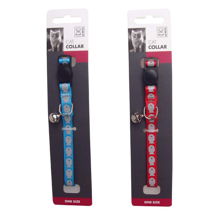 M Pet Reflective Cat Collar Blue or Red - 1 collar only