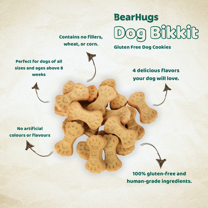 BearHugs 500gm Dog Bikkit Gluten Free Dog Cookies - Pumpkin and Carrot