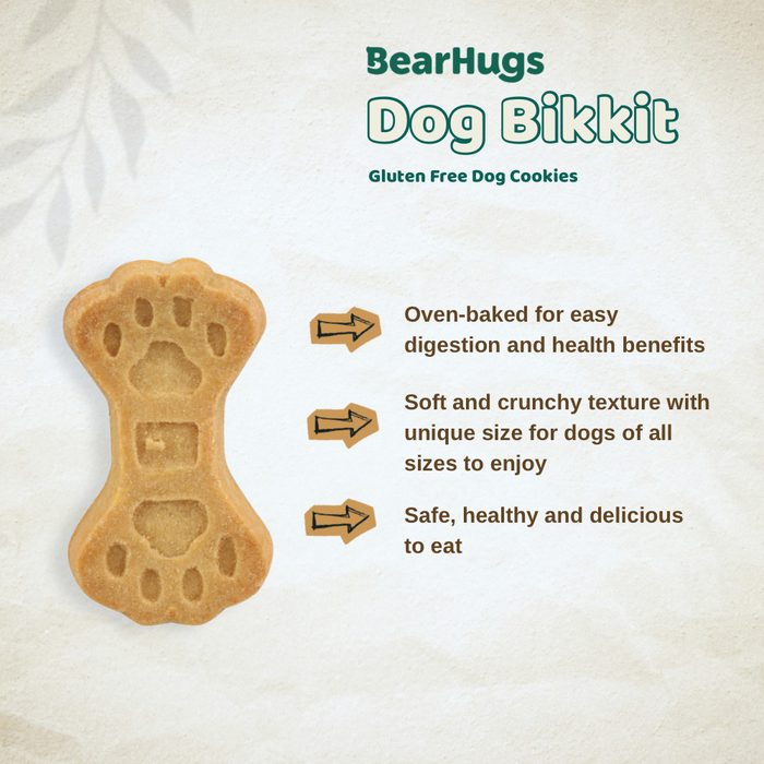 BearHugs 500gm Dog Bikkit Gluten Free Dog Cookies - Pumpkin and Carrot