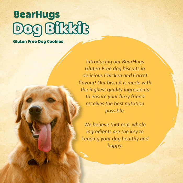 BearHugs 500gm Dog Bikkit Gluten Free Dog Cookies - Banana and Oats
