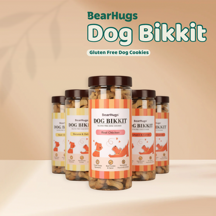 BearHugs 500gm Dog Bikkit Gluten Free Dog Cookies - Real Chicken Biscuits