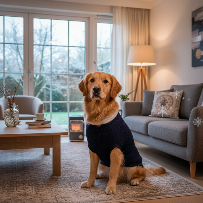 BearHugs Cable Knit Dog Sweater - Navy Blue