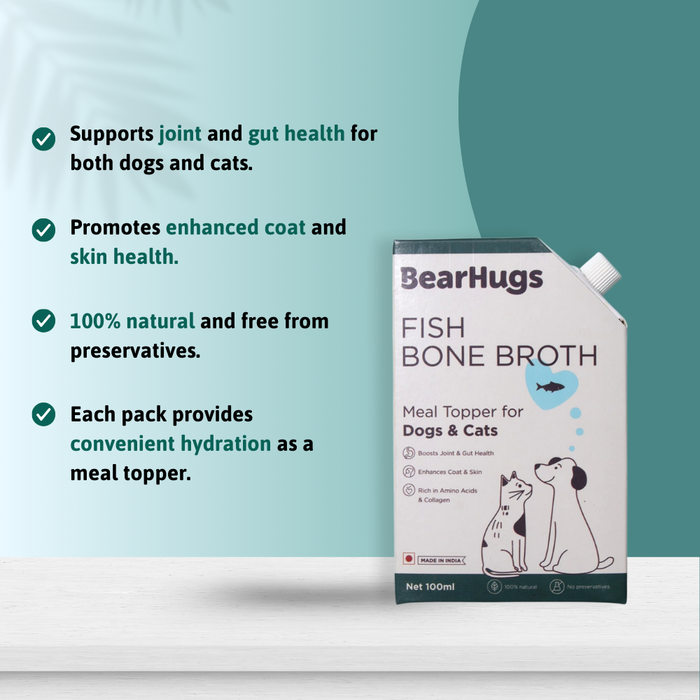 Bearhugs Fish Bone Broth Meal Topper for Dogs and Cats 100 ML