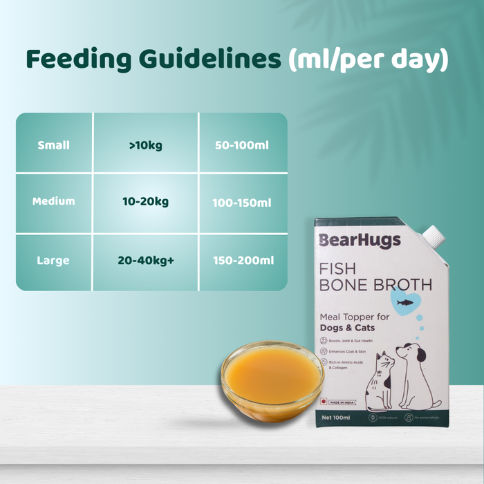 Bearhugs Fish Bone Broth Meal Topper for Dogs and Cats 100 ML