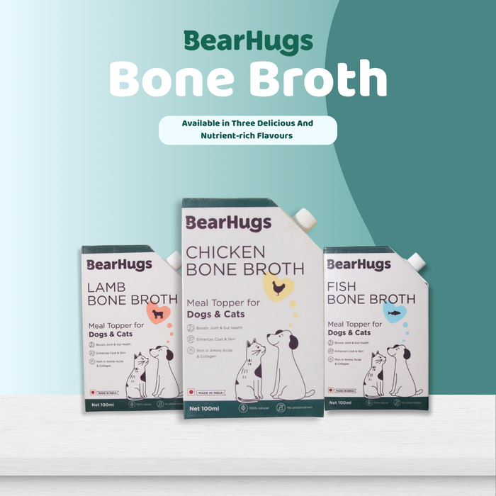 Bearhugs Chicken Bone Broth Meal Topper for Dogs and Cats 100 ML
