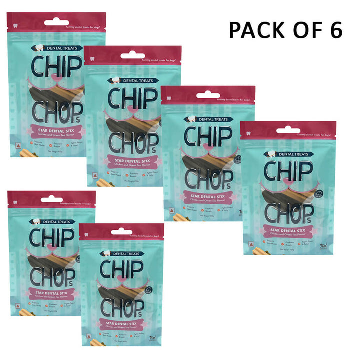 Chip Chops Star Dental Stix Chicken and Green Tea Flavor - 100gm