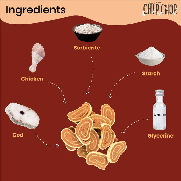 Chip Chops Chicken & Codfish Rolls Dog Treats - 250gm