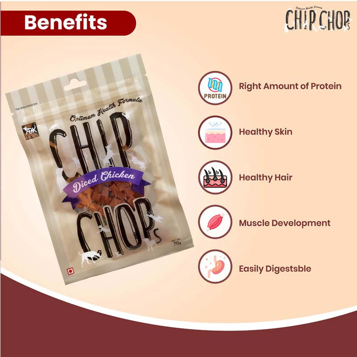 Chip Chops Diced Chicken Dog Treats - 70gm