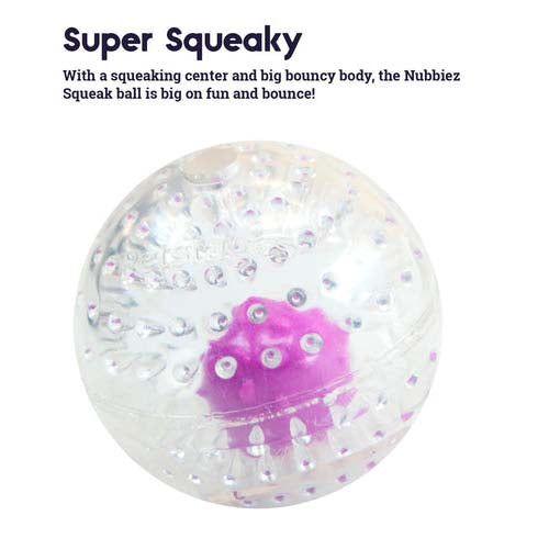 Petstages Nubbiez Large Treat & Squeak Ball Dog Toy - Purple