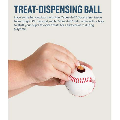 Petstages 3" Orbee-Tuff Baseball for Dog - White