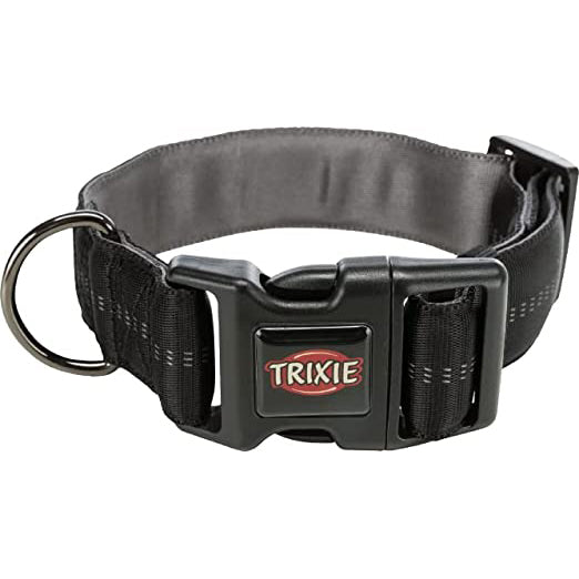 Trixie Softline Elegance Dog Collar - Black/Graphite